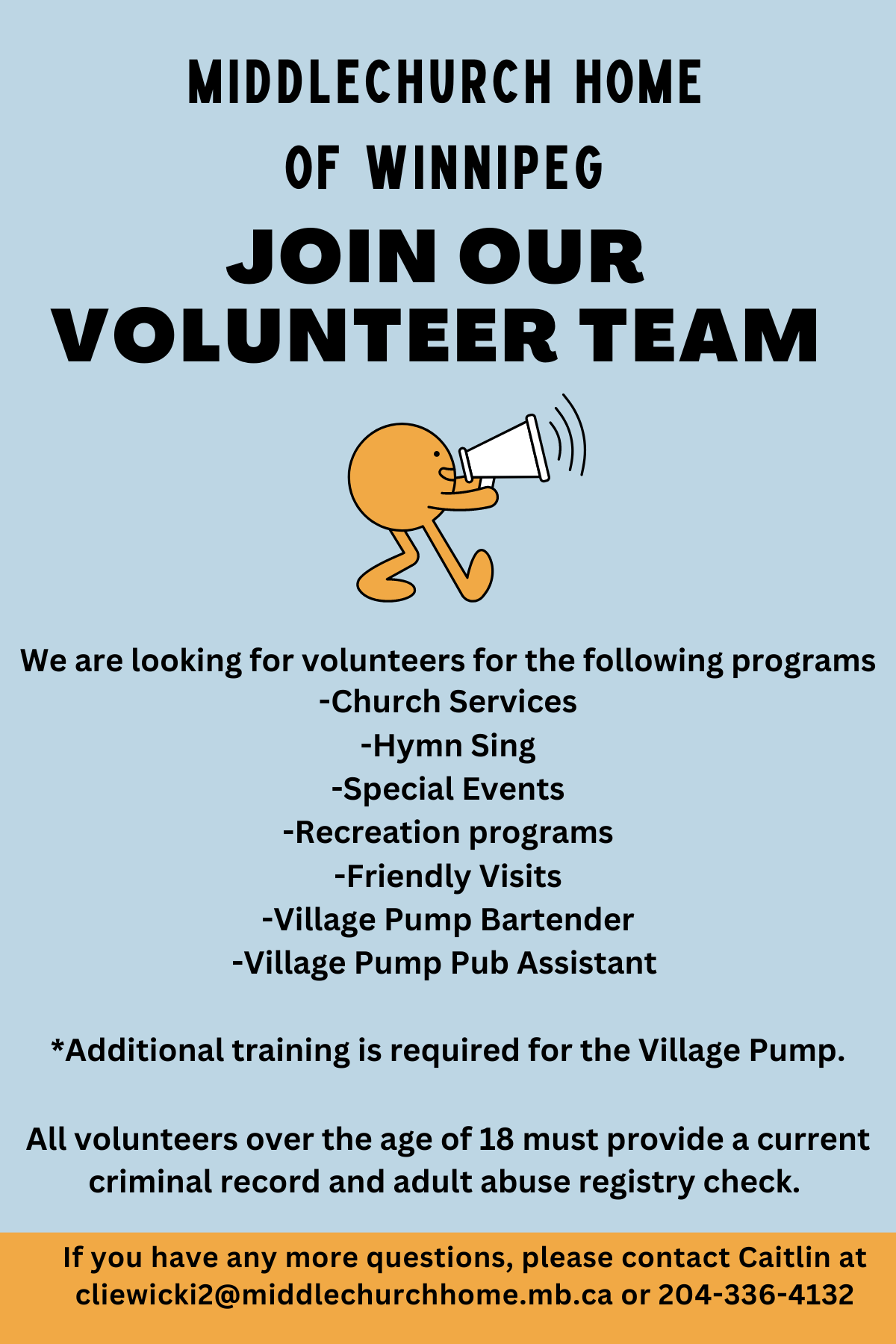 Volunteer Application advertisement